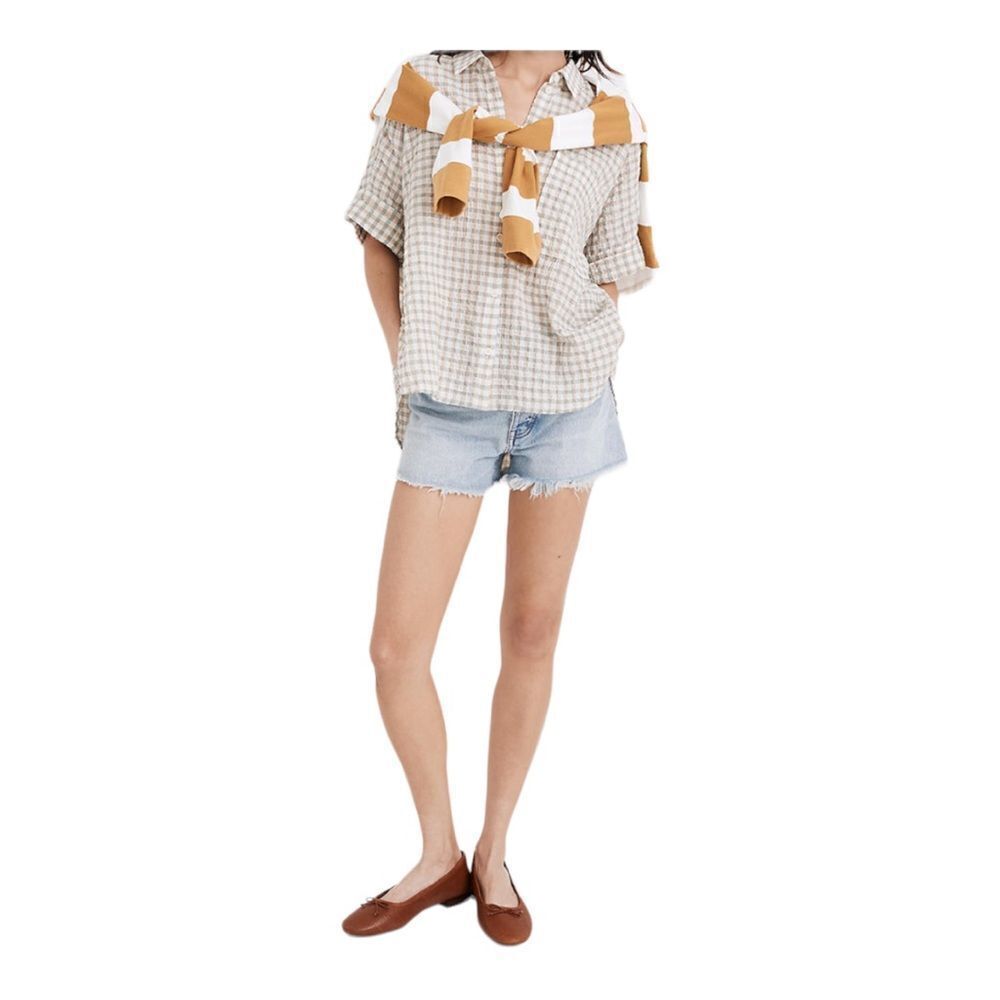 NWT Madewell XXS Plaid OverSized Button Down